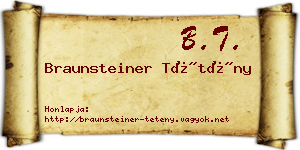 Braunsteiner Tétény névjegykártya